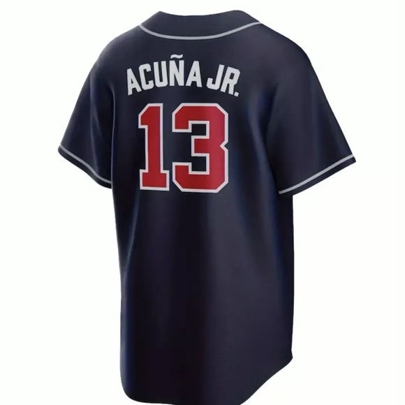 Acuña Jr. Men's Atlanta Braves # 13 Baseball Jersey, Retro Baseball Shirt Large - Picture 3 of 7